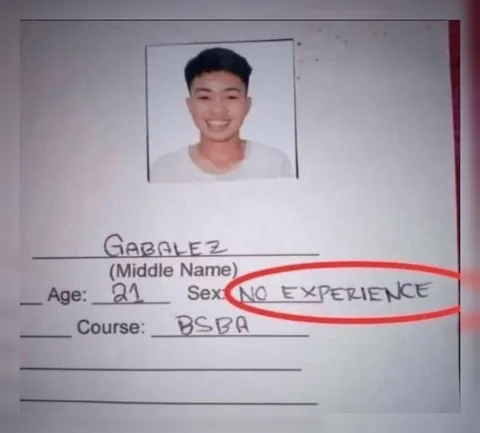 No Experience Listed as Sex