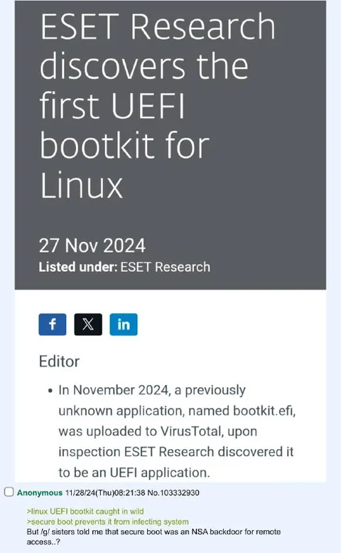 Linux UEFI Bootkit Caught in the Wild