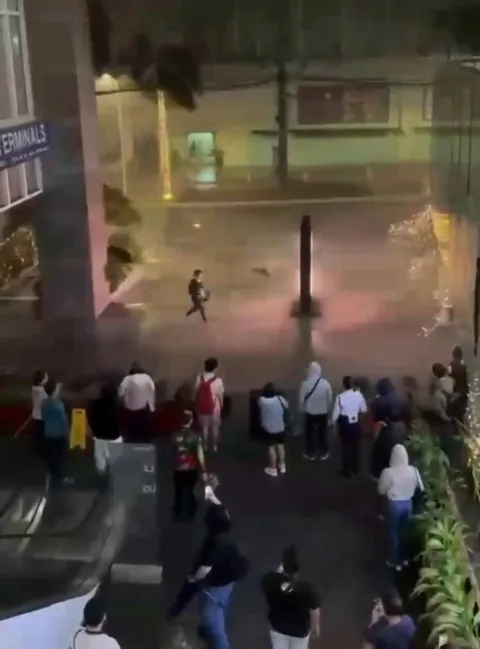 Dramatic Walk in the Rain