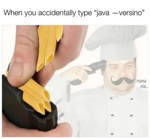 Accidentally Typing Java Versino