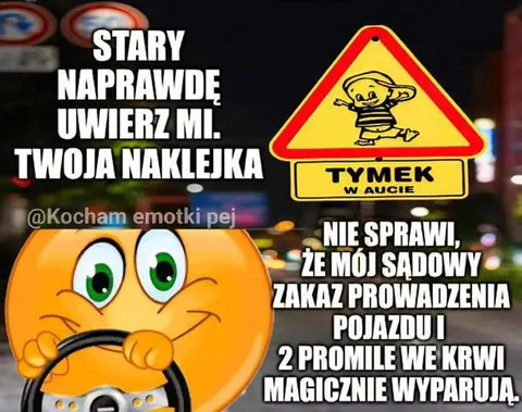 Naklejka nie wymaże zakazu jazdy