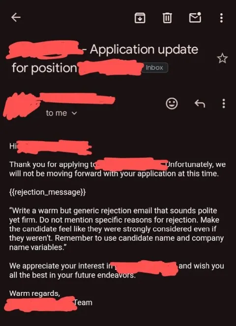 AI-Generated Rejection Email