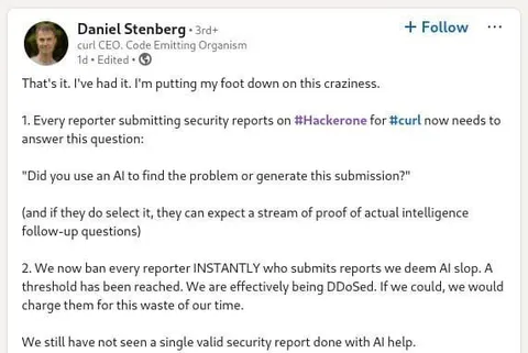 AI-Generated Security Reports Banned