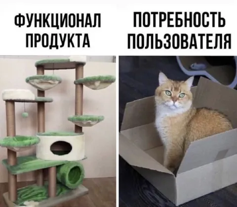 Функционал продукта и потребность кота