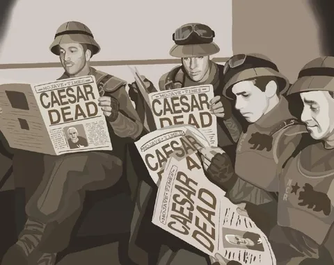 Caesar Dead Newspaper Reaction