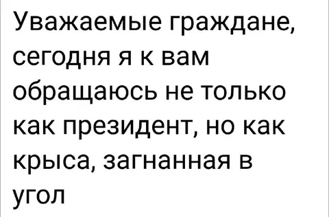 Президент-крыса, загнанная в угол