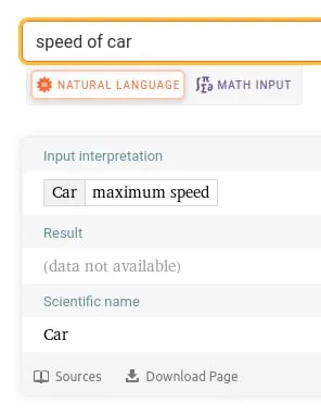 Speed of Car Result