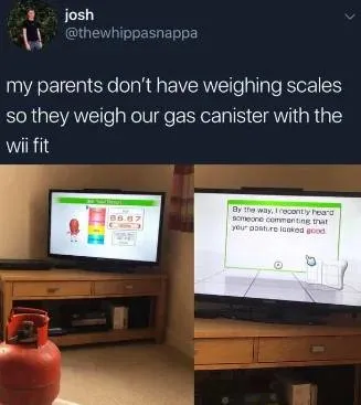 Weighing the Gas Canister with Wii Fit