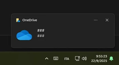 Таинственное уведомление OneDrive