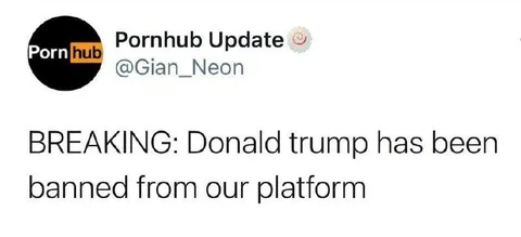 Pornhub Bans Donald Trump