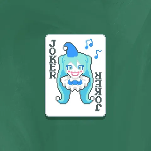 Pixel Joker Girl Card