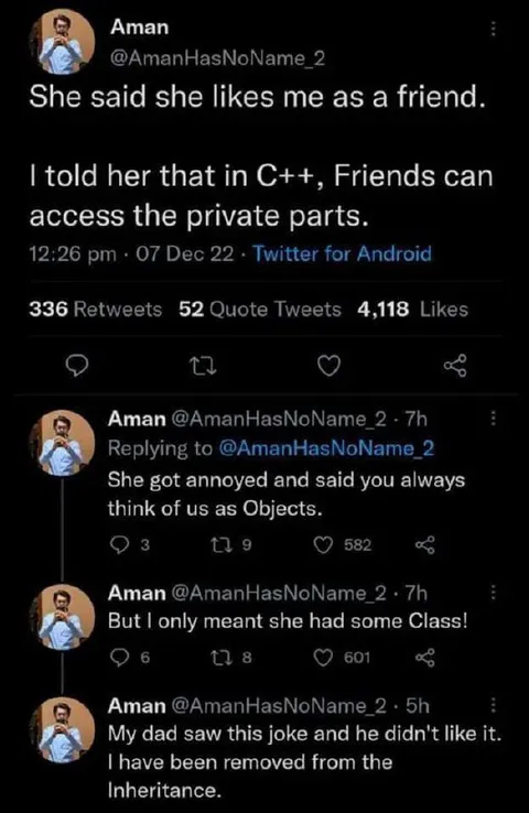 C++ Friend Zone Inheritance Joke