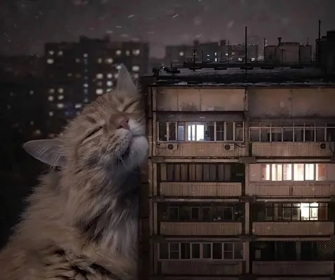 Киса сносит панельку