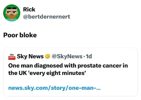 Poor bloke prostate cancer headline