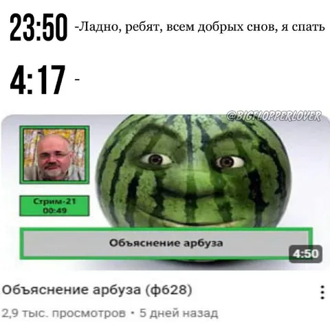 Объяснение арбуза в четыре утра