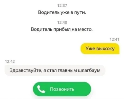Водитель стал шлагбаумом
