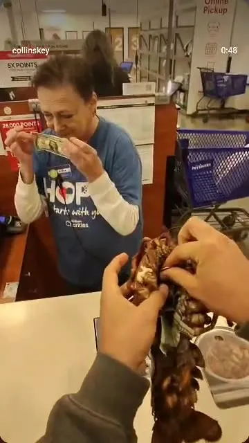 Paying With a Giant Lobster