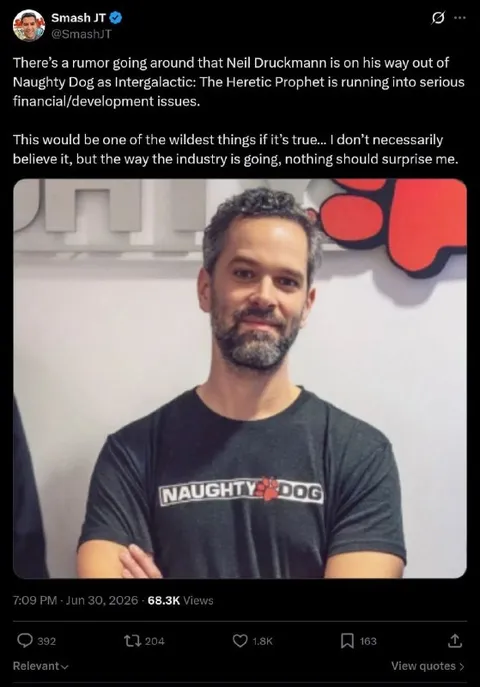Neil Druckmann Leaving Naughty Dog