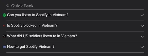 Spotify in Vietnam Search Questions