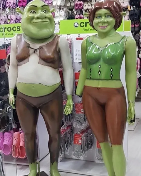 Shrek Crocs Store Mannequins
