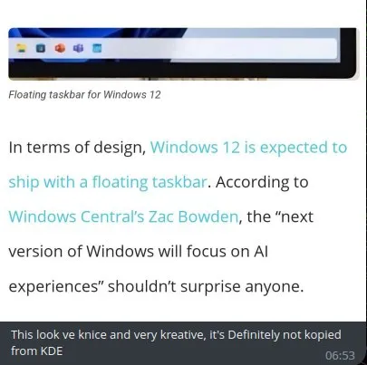 Windows 12 Floating Taskbar Copy