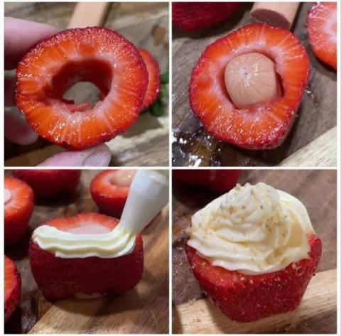 Клубничный десерт с сюрпризом
