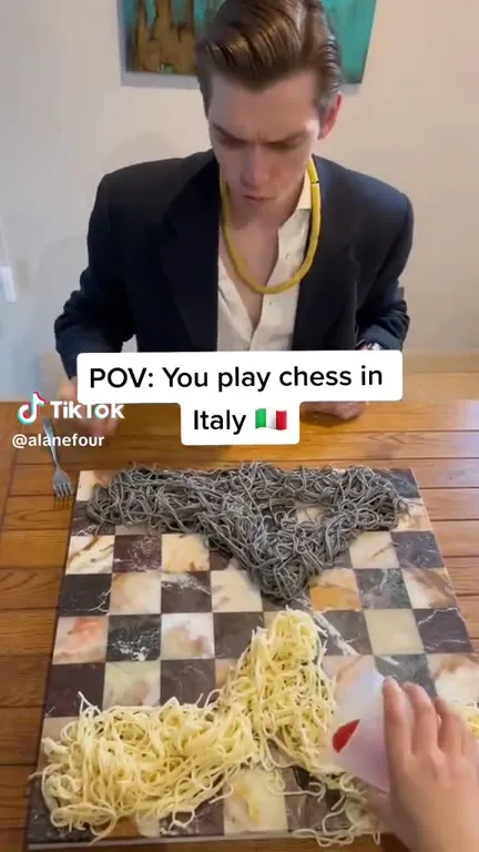 Playing Chess in Italy with Pasta