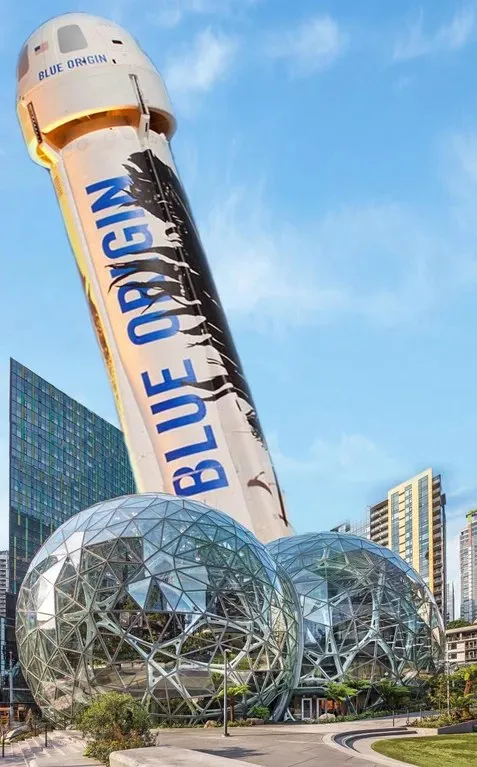Blue Origin Rocket Hits Amazon Spheres