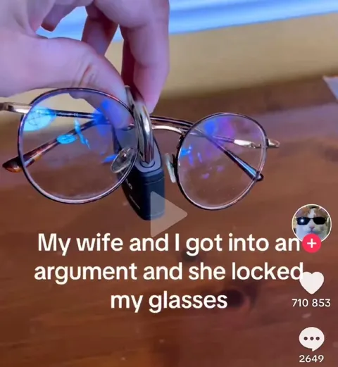 Wife Locks His Glasses