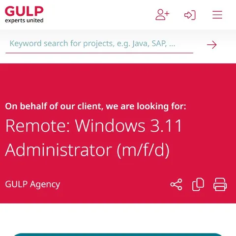 Remote Windows 3.11 Administrator Job