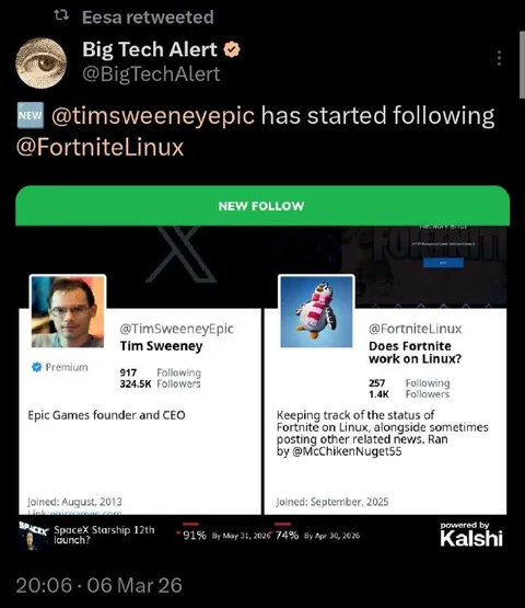 Big Tech Alert Follows Fortnite Linux