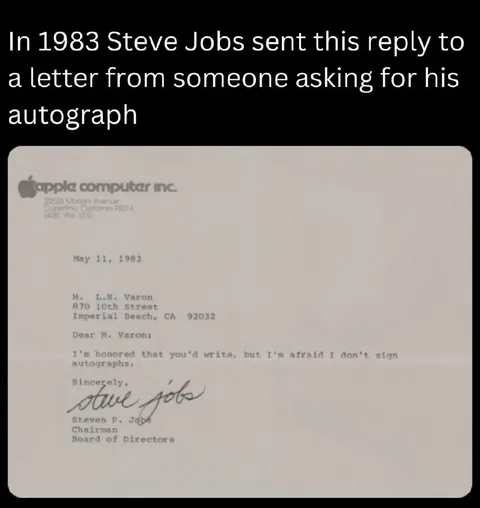 Steve Jobs Refuses an Autograph