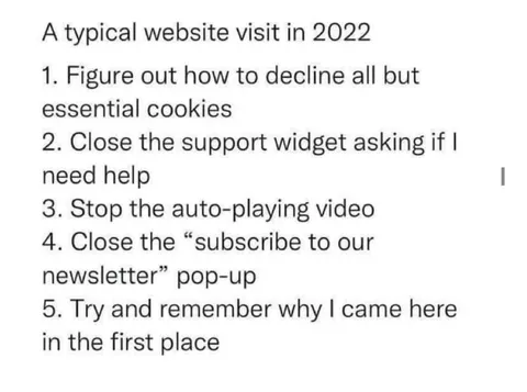 Typical Website Visit in 2022