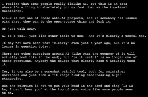 Linus Torvalds on AI