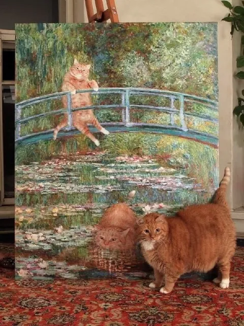Коты в картине Моне