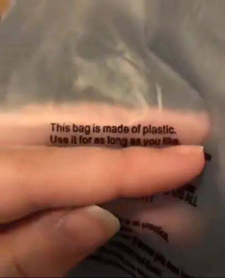 Plastic Bag Environmental Warning