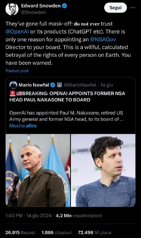 OpenAI Appoints Former NSA Head