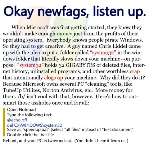 System32 Newfag Tech Prank