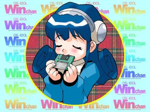 Winchan Kisses a Floppy Disk