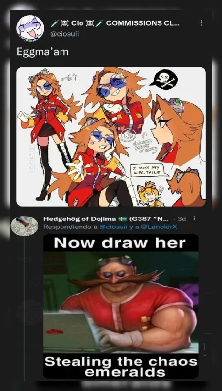 Eggman Draws His Wife Tails