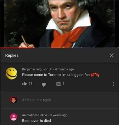Beethoven Is Died Comment