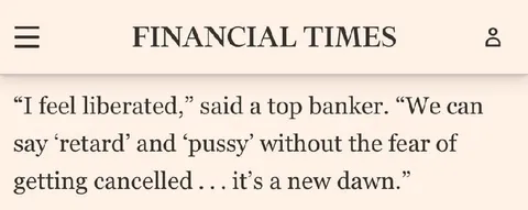Top Banker Feels Liberated