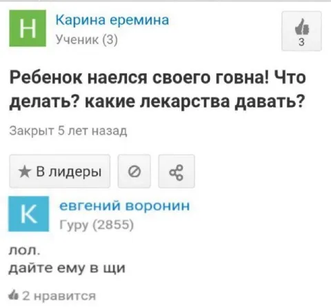 Дайте ему в щи