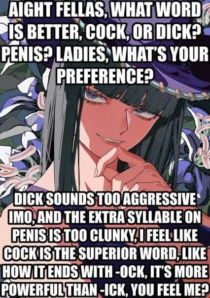 Cock Is the Superior Word