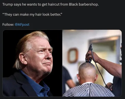 Trump Gets a Black Barbershop Haircut