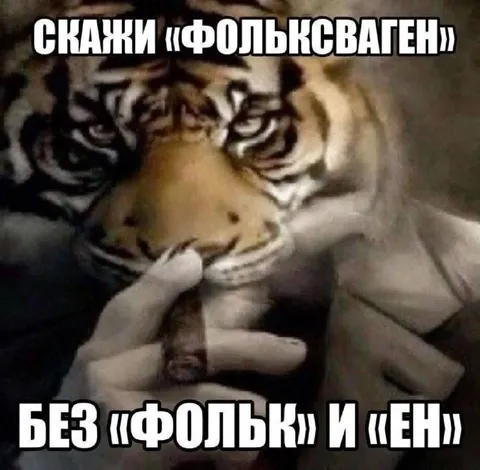 Скажи Фольксваген без частей слова