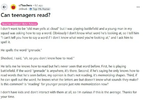 Can Teenagers Read?