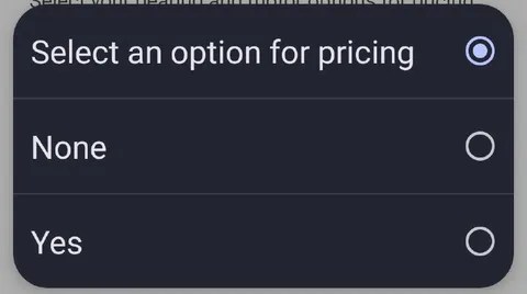 Select an Option for Pricing