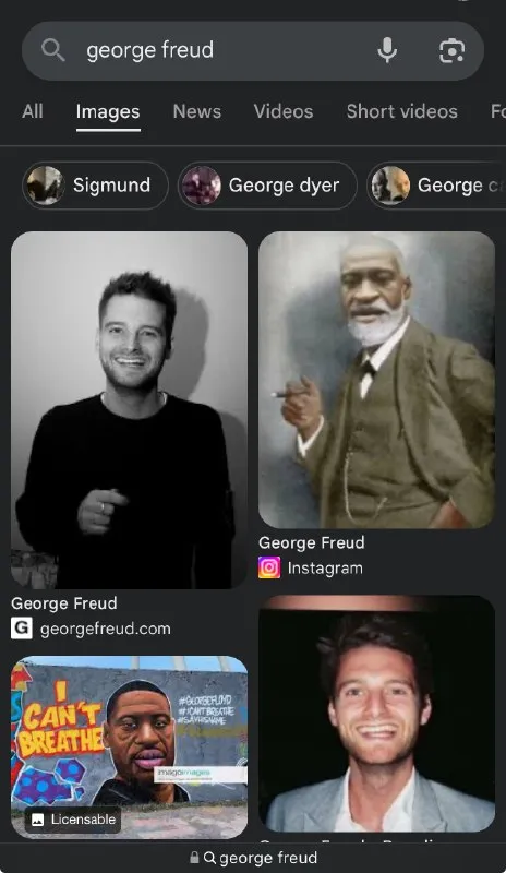 Google Images Finds George Freud