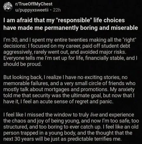 Responsible Choices Made Me Boring